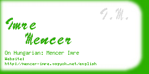 imre mencer business card